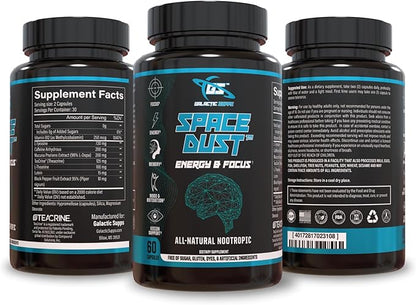 Natural Nootropic Brain Supplement for Memory and Focus - Brain Fog Supplement for Men and Women, Memory Supplement for Seniors - All Day Brain Energy Increased Reaction Times & Eye Health for Gamers