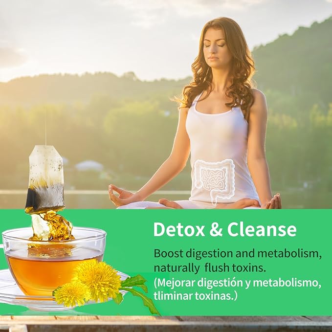Te de Diente de Leon 30 Day Cleanse Dandelion Tea, Herbmood Natural Herbs Tea Bags para Perder Peso, 30Count (Pack of 2)