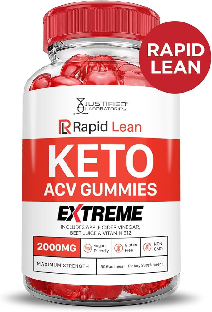 (5 Pack) Rapid Lean Keto ACV Gummies Extreme 2000MG Rapid Lean Keto Gummies Apple Cider Vinegar Formulated with Pomegranate Beet Juice Powder B12 Vegan Non GMO 300 Gummys