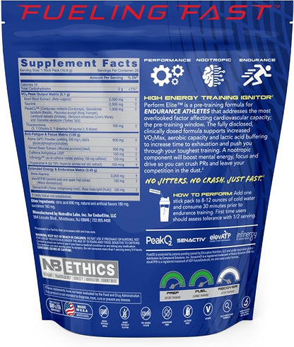 EndurElite Perform Elite- Pre Workout Powder Supplement- Pre-Workout for Endurance Athletes- 20 Serving Bag- Fast Fruit Burst
