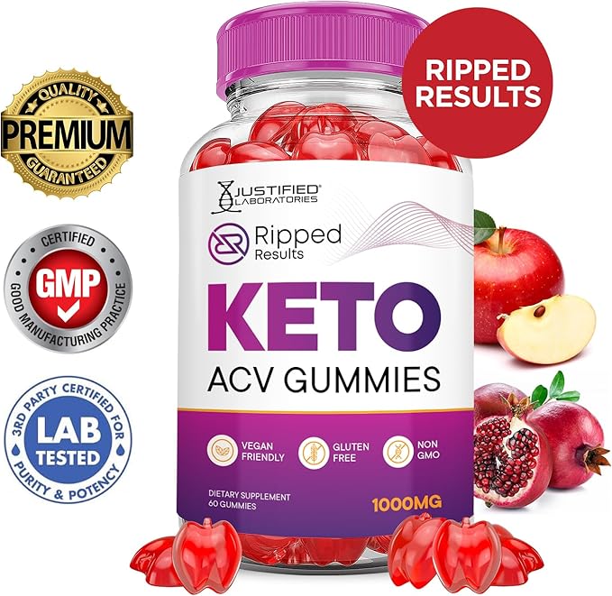 Ripped Results Keto ACV Gummies Advanced Formula 1000MG Ripped Results Keto Gummies Apple Cider Vinegar Formulated with Pomegranate Beet Juice Powder B12 Vegan Non GMO 60 Gummys