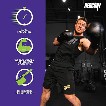 REDCON1 Total War Preworkout - Contains 320mg of Caffeine from Green Tea, Juniper & Beta Alanine - Pre Work Out with Amino Acids to Increase Pump, Energy + Endurance (Sour Gummy Bear, 30 Servings)