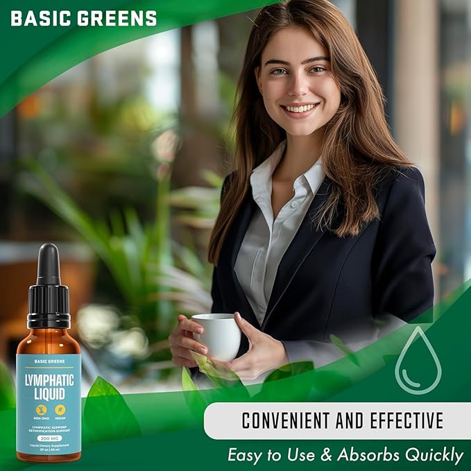 Lymphatic Support Liquid – Natural Immune Booster for Lymphatic Drainage, Fluid Balance, and Daily Cleanse, Easy - Absorb Liquid Formula for Wellness Support, 2 Fl Oz