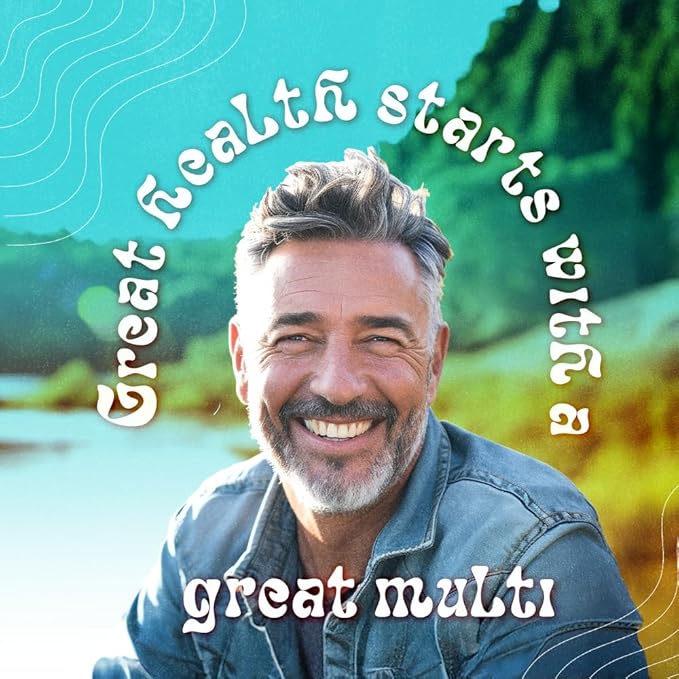 LUV Everyday™ Men’s 50+ Multivitamin - Adult Formula Daily Nutritional Support with Iron, Calcium, KSM-66 Ashwaganda, CoQ10, Lycopene, and Lutemax 2020- Vegetarian Gluten-Free & Non-GMO - 60 Capsules