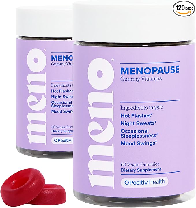 MENO Gummies for Menopause, 30 Servings (Pack of 2) - Hormone-Free Menopause Supplements for Women With Black Cohosh & Ashwagandha KSM-66 - Helps Alleviate Hot Flashes, Night Sweats, & Mood Swings