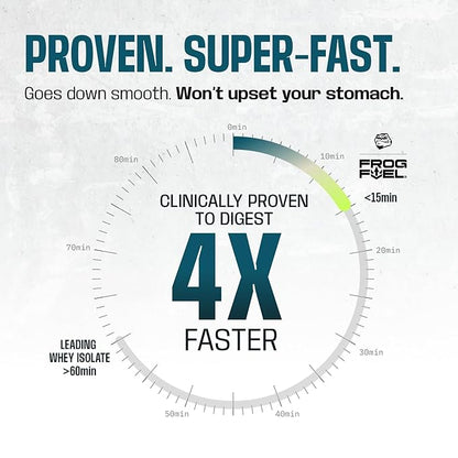 Frog Fuel Ultra Pre Workout Shot & Energy Gel with 1500mg Beta Alanine, Electrolytes 8g Protein Nano-Hydrolyzed Grass Fed Collagen, 10g Carbs, Gluten Free, Fat Free, Berry, 1.2 oz Packets, 24 Pack