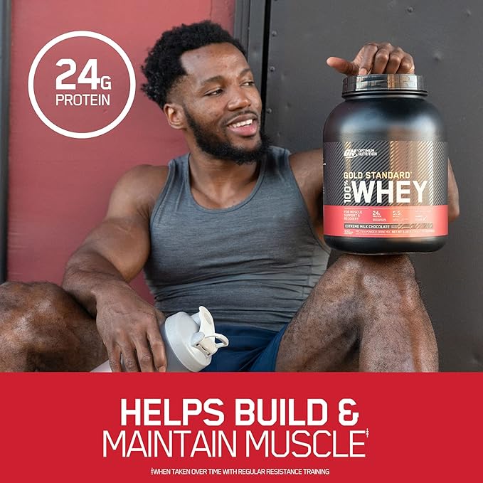 Optimum Nutrition Gold Standard 100% Whey Protein Powder, Double Rich Chocolate, 1 Pound