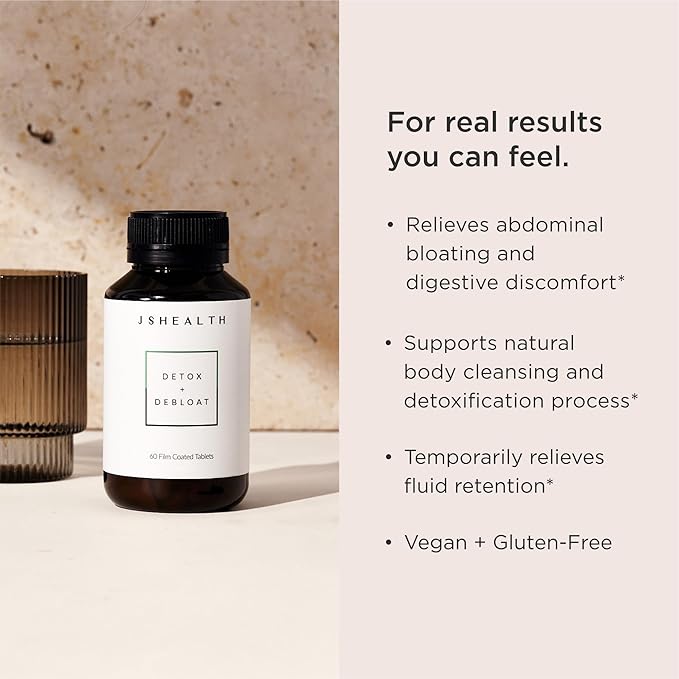 JSHealth Vitamins Detox and Debloat Liver Health Formula | Liver Detox Pills | Debloating Formula with Milk Thistle, Turmeric, Fennel | Liver Cleanse Supplement (120 Tablets)