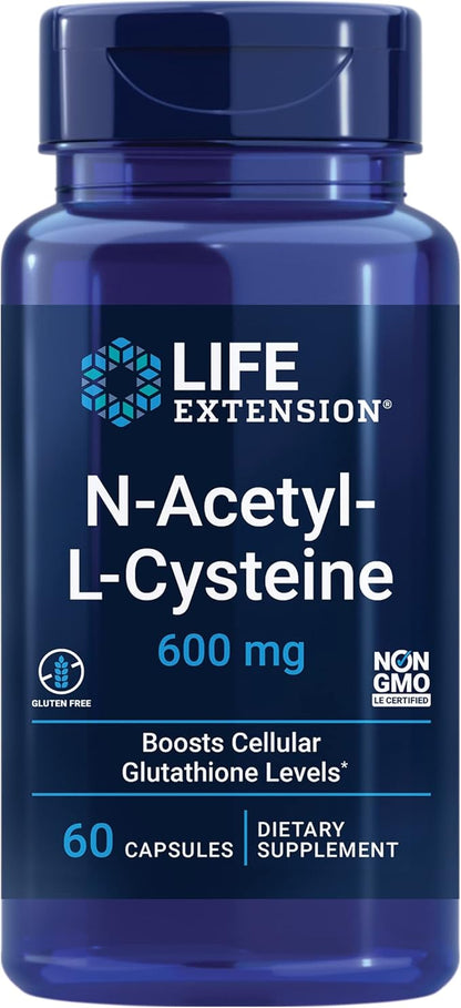 Life Extension Two-Per-Day Multivitamin, Vitamins B, C, D, zinc, 25 Vitamins, Minerals & extracts, 120 Capsules Bundle with N-Acetyl-L-Cysteine (NAC) 600 mg, 60 Capsules