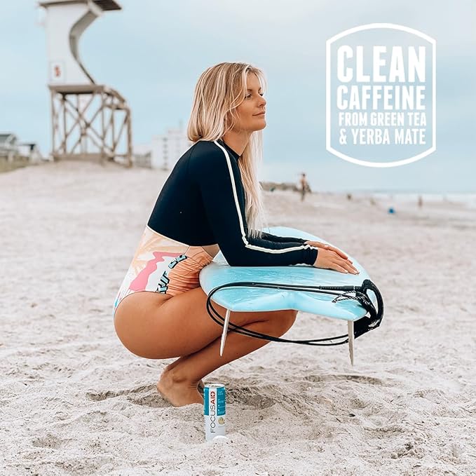 FOCUSAID Energy Blend, Nootropics Drink for Brain Fuel, Alpha-GPC, GABA, B-Complex, Yerba Mate, Green Tea, 100% Clean,100mg Natural Caffeine, 12 Fl Oz (Pack of 24)