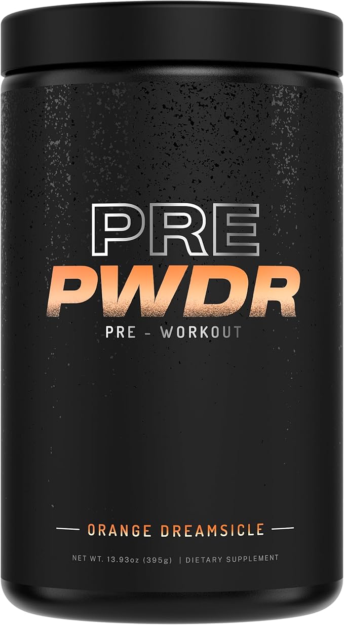 PWDRS PRE Pre-Workout Powder - Energy, Pump, Endurance, Focus, Strength Supplement with Caffeine (Orange Dreamsicle)