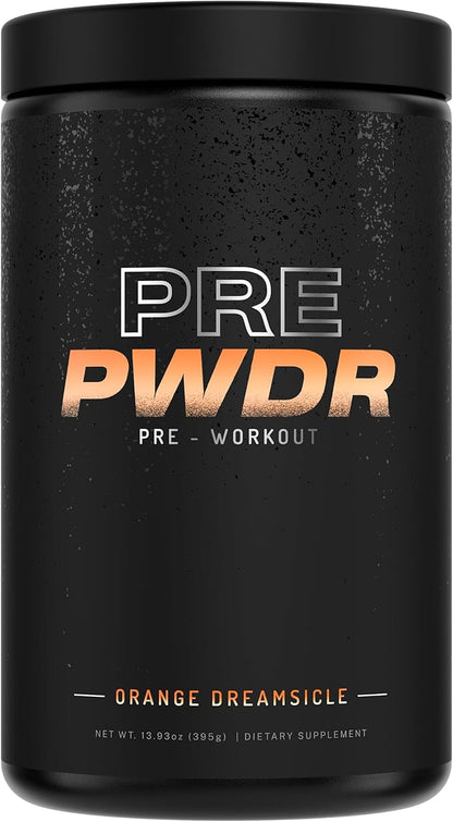 PWDRS PRE Pre-Workout Powder - Energy, Pump, Endurance, Focus, Strength Supplement with Caffeine (Orange Dreamsicle)