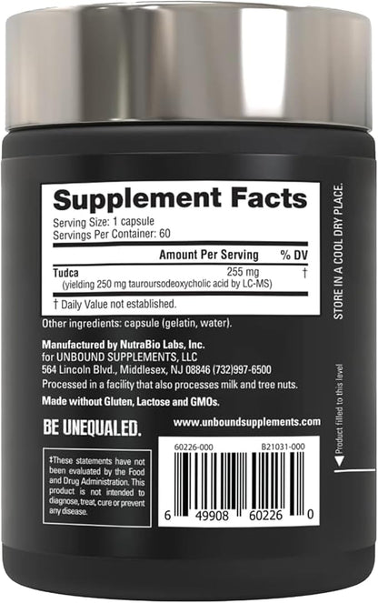 Unbound by NutraBio - Tudca Supplement, 60 Capsules – May Help Support Liver Health, Detoxification, and Overall Wellness