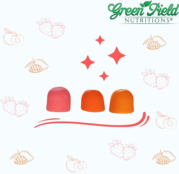 Greenfield Nutritions Halal Vitamin D3 for Kids - 1000 IU (25 mcg), 90 Halal Gummies - Non-GMO Gelatin Gluten Free Vegetarian Halal Vitamin D - Halal Vitamins for Kids, Supports Bone & Immune System