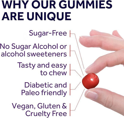 Magnesium Citrate Gummies - Sugar-Free, Vegan and Non-GMO for Better Sleep and Relaxation - No Sugar Alcohol - Magnesium Supplement for Adults, Teens and Kids - Cherry - 240 Chews