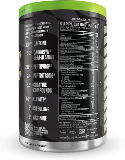 Cellucor C4 Ultimate Strength Pre Workout Powder - Tri-Stim Experience 300mg Caffeine+TeaCrine+Dynamine - Creatine & Beta-Alanine - Energy Supplement for Men & Women - Sour Green Apple, 20 Servings