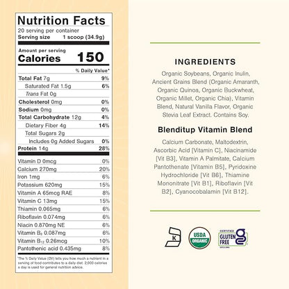 Blenditup Protein + Smoothie Mix Organic (24oz.) 100% Vegan, Gluten Free