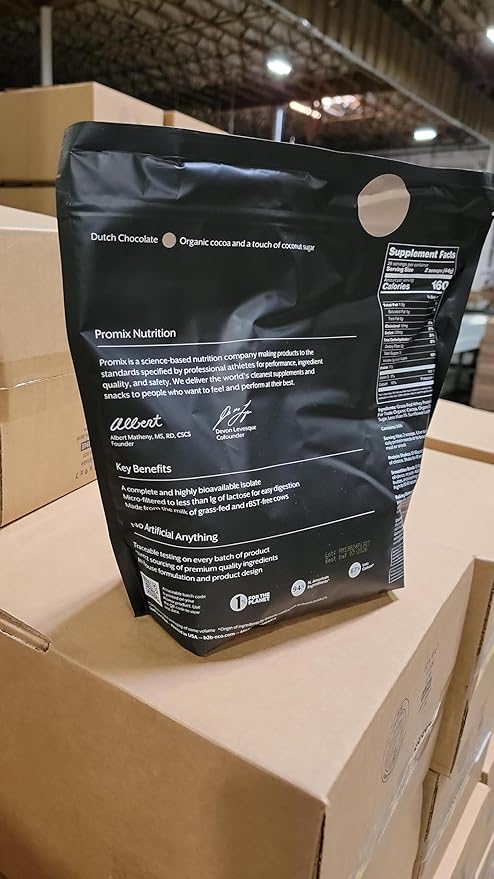 Promix Whey Protein Isolate Powder, Chocolate - 5lb Bulk - Grass-Fed & 100% All Natural - ­Post Workout Fitness & Nutrition Shakes, Smoothies, Baking & Cooking Recipes - Gluten-Free & Keto-Friendly