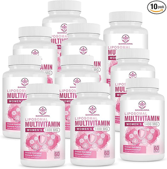 Liposomal Multivitamin for Women 1400MG - Womens Daily Multi Vitamins Supplements with Iron, Vitamin A, C, D, E and B Complex for Immune Health, Hair & Skin Support for Women 18+，600 Vegan Capsules