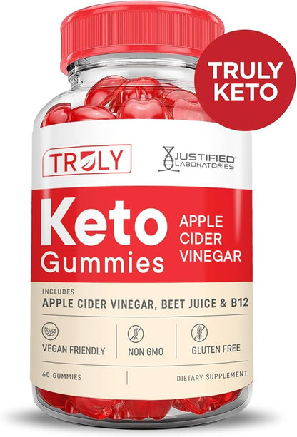 (3 Pack) Truly Keto ACV Gummies Advanced Formula 1000MG Truly Keto Gummies Apple Cider Vinegar Formulated with Pomegranate Beet Juice Powder B12 Vegan Non GMO 180 Gummys