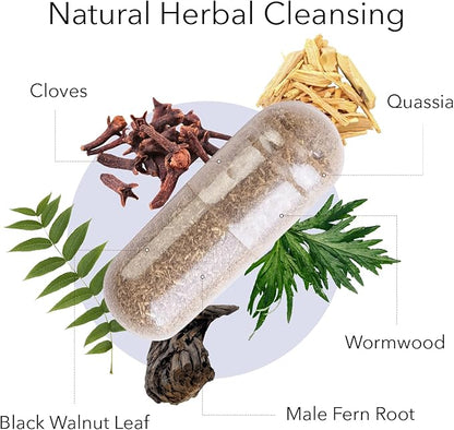 Kroeger Herb, Wormwood Herb, Black Walnut Wormwood, Clove, Quassia, Worm Wood Detox Cleanse - Wormwood Capsules, Non-GMO, Gluten Free, No Preservatives or Fillers - 200 Capsules, Made in USA