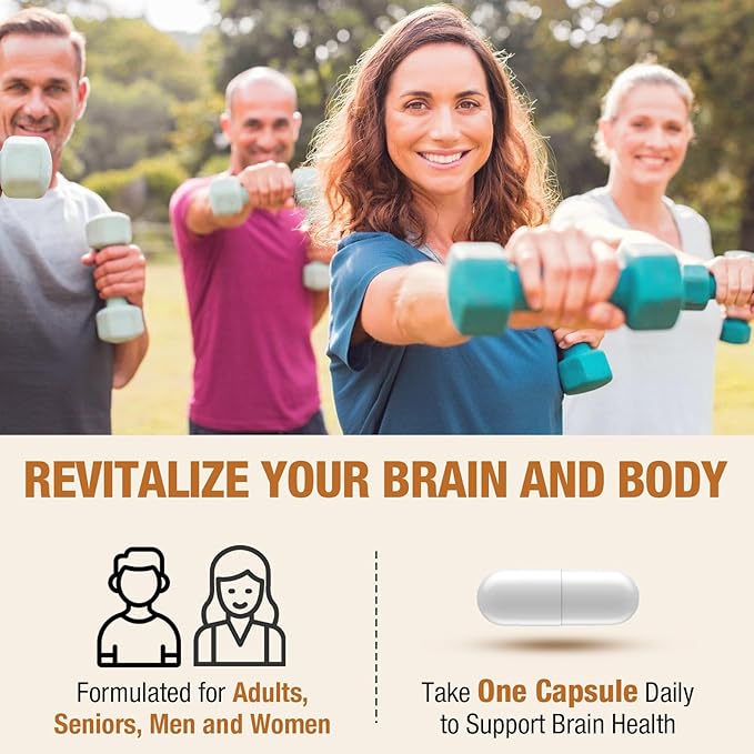 Liposomal Brain Supplements for Memory and Focus - Plasmalogen with Curcumin & Vitamin E for Better Absorption- Suitable for Seniors,Adult Men & Women Cognitive Health,High Potency 120 Servings