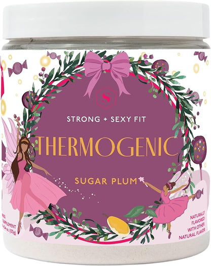 Strong + Sexy Fit, Weight & Diet Support Health Supplement, Workout Drink Powder, Natural Energy with Green Tea Extract, Appetite & Metabolism Support, Supplements for Women, Sugarplum Flavor, 30 Svg
