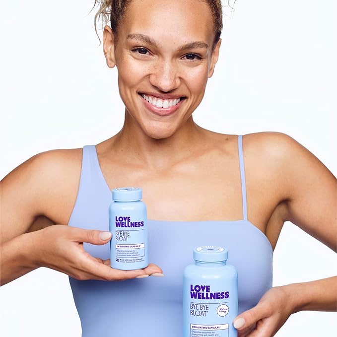 Love Wellness Bye Bye Bloat, Digestive Enzymes | Bloating Relief for Women | Help Reduce Gas Relief & Water Retention | Supports Digestive Health with Fenugreek & Dandelion | 180 Count