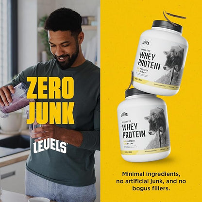 Levels Grass Fed Whey Protein Powder, No Artificials, 24G of Protein, Vanilla Bean, 5LB