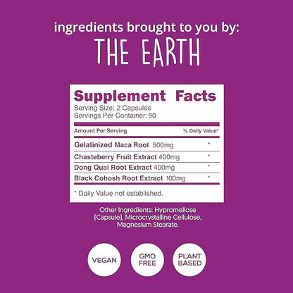 Happy Healthy Hippie Hormone Balance for Women (180ct) - PMS Support Supplement & Menopause Supplements for Women | Mood Support, Bloating Relief, PMDD | Black Cohosh, Chasteberry Supplement for Women