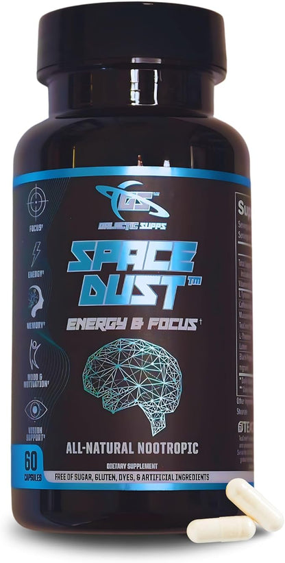 Natural Nootropic Brain Supplement for Memory and Focus - Brain Fog Supplement for Men and Women, Memory Supplement for Seniors - All Day Brain Energy Increased Reaction Times & Eye Health for Gamers