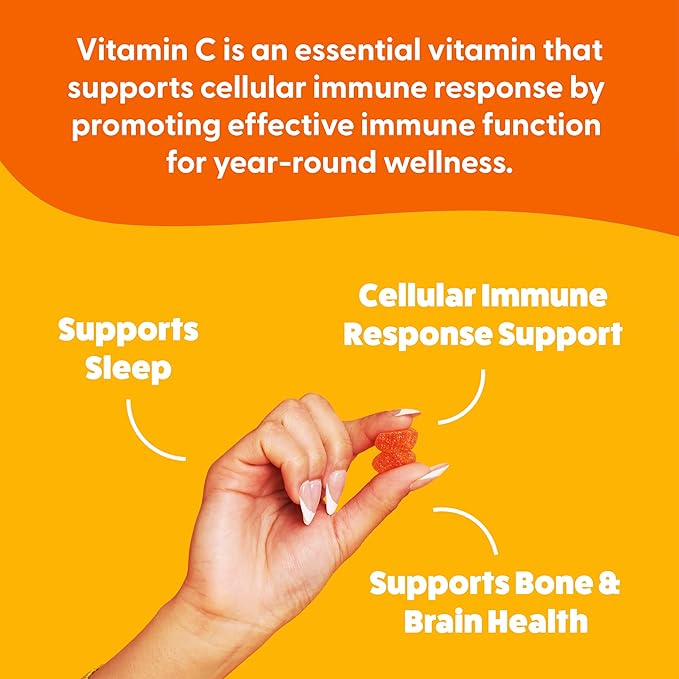 Vitamin C Gummies for Adults & Kids by Feel Great Vitamin Co. | 90 Orange Flavored Gummies | Immunity Support, Plant-Based Fruit Pectin