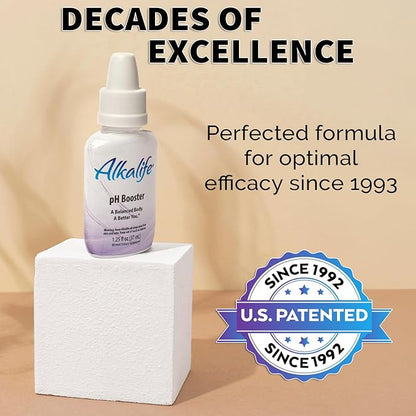 Alkalife pH Booster Drops | The First Patented Alkaline Water Booster to Neutralize Acid & Balance pH for Immune Support, Peak Performance, Detox, Overall Wellness – 1.25oz