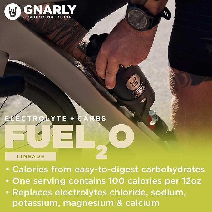 Gnarly Nutrition Fuel20 Electrolyte Powder - Fuel 2O Endurance Nutrition, NSF Sport Certified, Electrolyte Solution, Fuel, Replenishment, and Recovery - Limeade, 25.57Oz