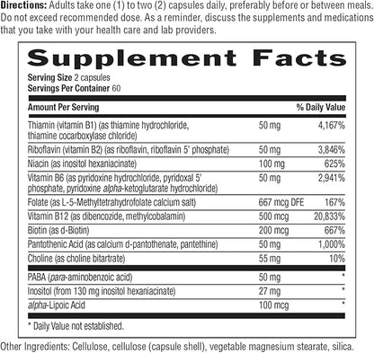 Country Life, Coenzyme B-Complex Vitamin, Support Energy and Metabolism, Daily Supplement, 120 ct