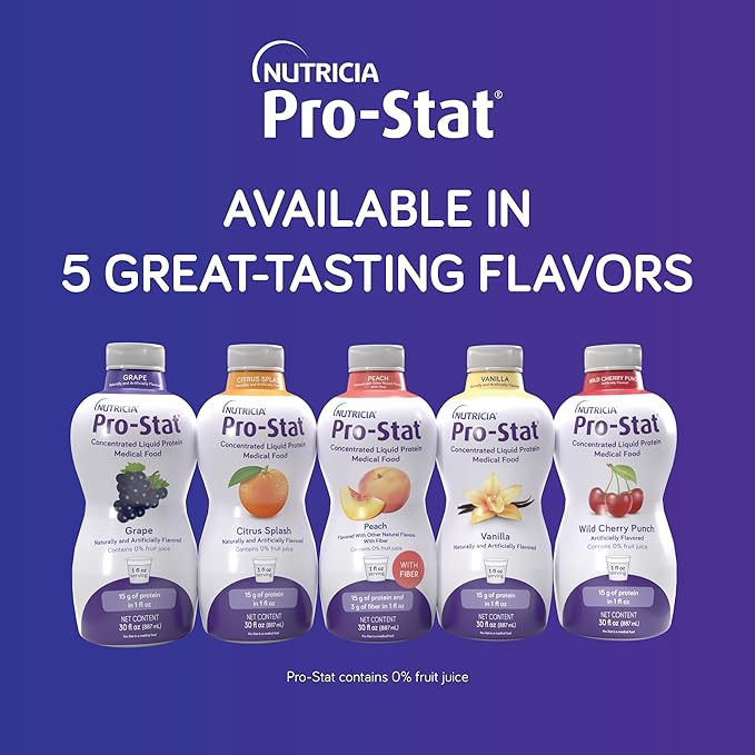 Pro-Stat Concentrated Liquid Protein Medical Food - Peach Flavor with Fiber, 30 Fl Oz Bottle