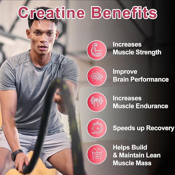 Creatine Monohydrate Gummies for Men & Women 120 CT - 5600mg of Creatine Monohydrate per Serving - Sugar Free Chewable Creatine for Muscle Strength, Energy Boost, Muscle Builder (Strawberry Flavor)