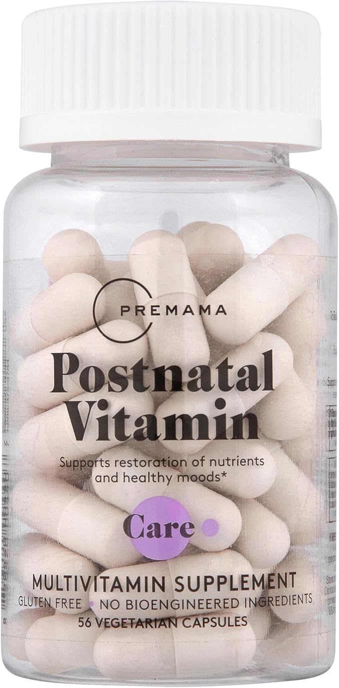PREMAMA Postpartum Multivitamin with Vitamin B12 & Folate, Postnatal Support for Lactation and Breastfeeding, 28 Servings