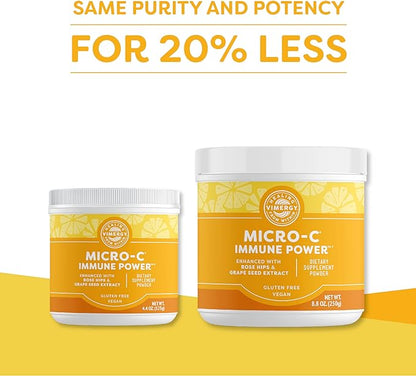 Vimergy Micro-C Immune Power TM *- 250g– 139 Servings – 1000mg/serving – Gentle Form – Antioxidant Phytonutrients – Immune & Nerve Support – Benefits Bone & Cartilage – Gluten-Free – Kosher – Vegan