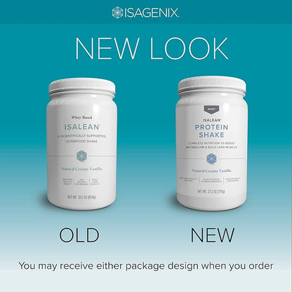 Isagenix IsaLean Shake - Complete Superfood Meal Replacement Drink Mix for Maintaining Healthy Weight and Lean Muscle Growth – (Kosher) Natural Creamy Vanilla - 14 Servings