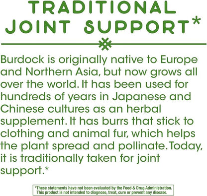 Nature's Way Burdock Root, Traditional Joint Support*, 100 Vegan Capsules (Packaging May Vary)