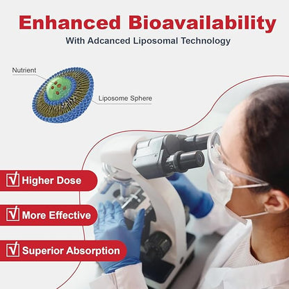 Liposomal Immune Support Supplement for Adults, Complex with L-Lysine 1,500mg, Vitamins, Minerals & Herbal Extracts, Comprehensive Daily Wellness Blend for Men & Women - 240 Capsules