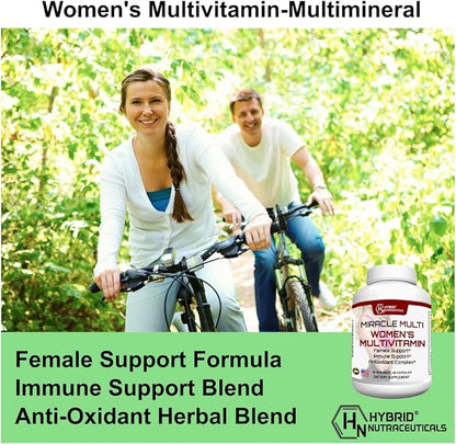 MiracleMulti Multivitamin for Women - Female Support Formula, Immune Support, Minerals, Biotin, Antioxidants & Superfoods Blend – 60 Capsules