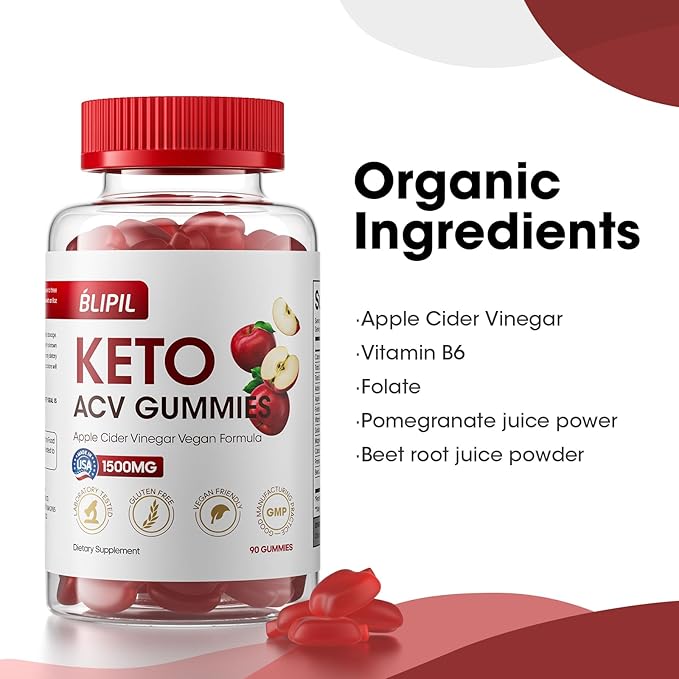 Keto ACV Gummies - Sugar Free Weight Loss Formula with 1500mg Apple Cider Vinegar for Men & Women - Gelatin-Free, Gluten-Free, Vegan & Non-GMO - 90 Count