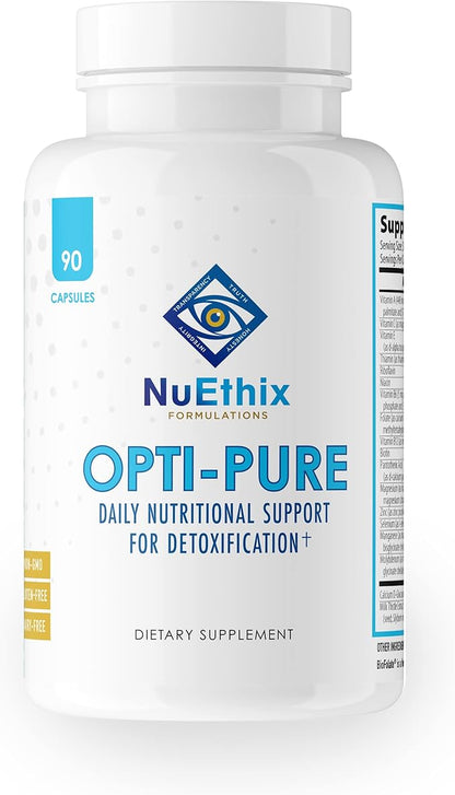 NuEthix Formulations Opti-Pure, Daily Nutritional Support for Detoxification Supplement, Supports Liver Function and Elimination of Toxins, 30 Serving Bottle