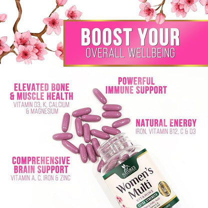 Multivitamin for Women with Iron - Daily Vitamins for Women's Immune Support and Overall Health - Womens Complete Daily Multivitamin with Vitamin A, B, C, D, E, Calcium and Magnesium - 120 Softgels