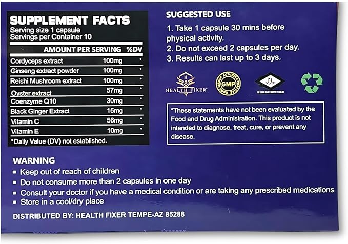 Optimaxus for Energy Support,Endurance and Extra Strength,10 Capsules