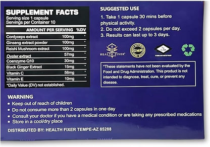 Optimaxus for Energy Support,Endurance and Extra Strength,10 Capsules