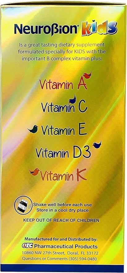 Neurobion Kids B Complex Liquid - Powerful Healthy Multivitamin for Children - 8.5 fl oz