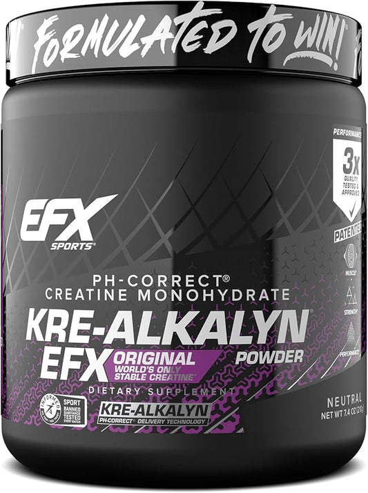 EFX Sports Kre-Alkalyn EFX Powder | pH Correct Creatine Monohydrate Powder Supplement | Strength, Muscle Growth & Performance | 140 Servings (Unflavored)